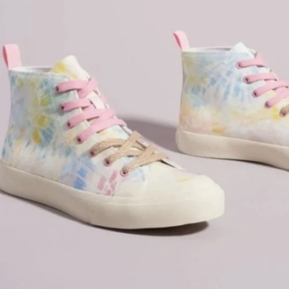 Anthropologie Dolce Vita High Top Tie Dye canvas Sneakers 9 - Picture 4 of 5